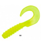 Твистер YUM F2 Walleye Grub 4" Chartreuse